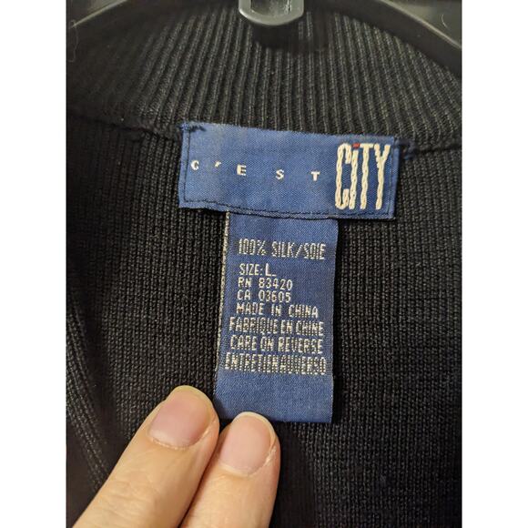 C'est City Women's Sleeveless 1/2 Zip Ribbed Sleeveless Silk Tank Top Size L - Picture 3 of 4